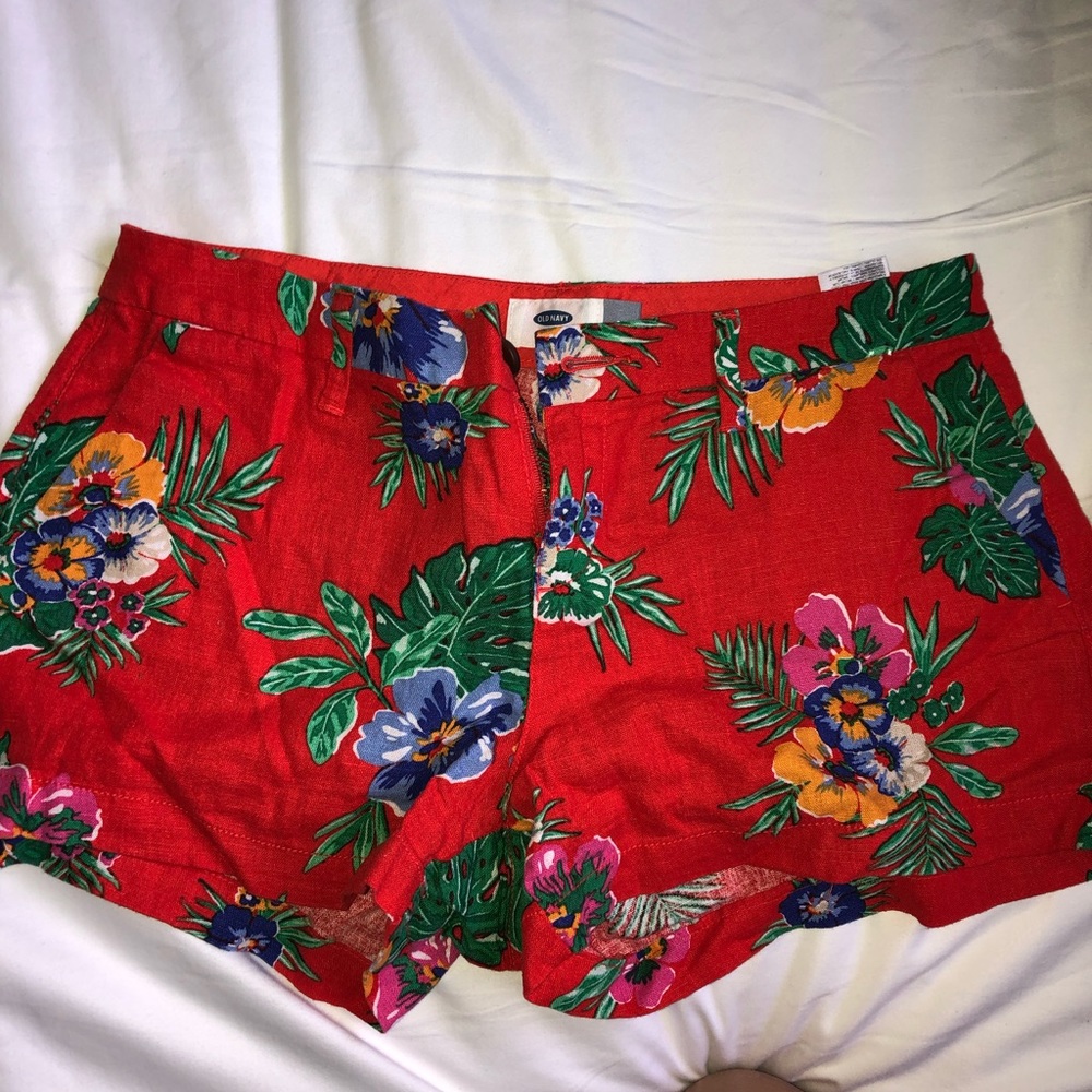 Flower print never worn all navy shorts